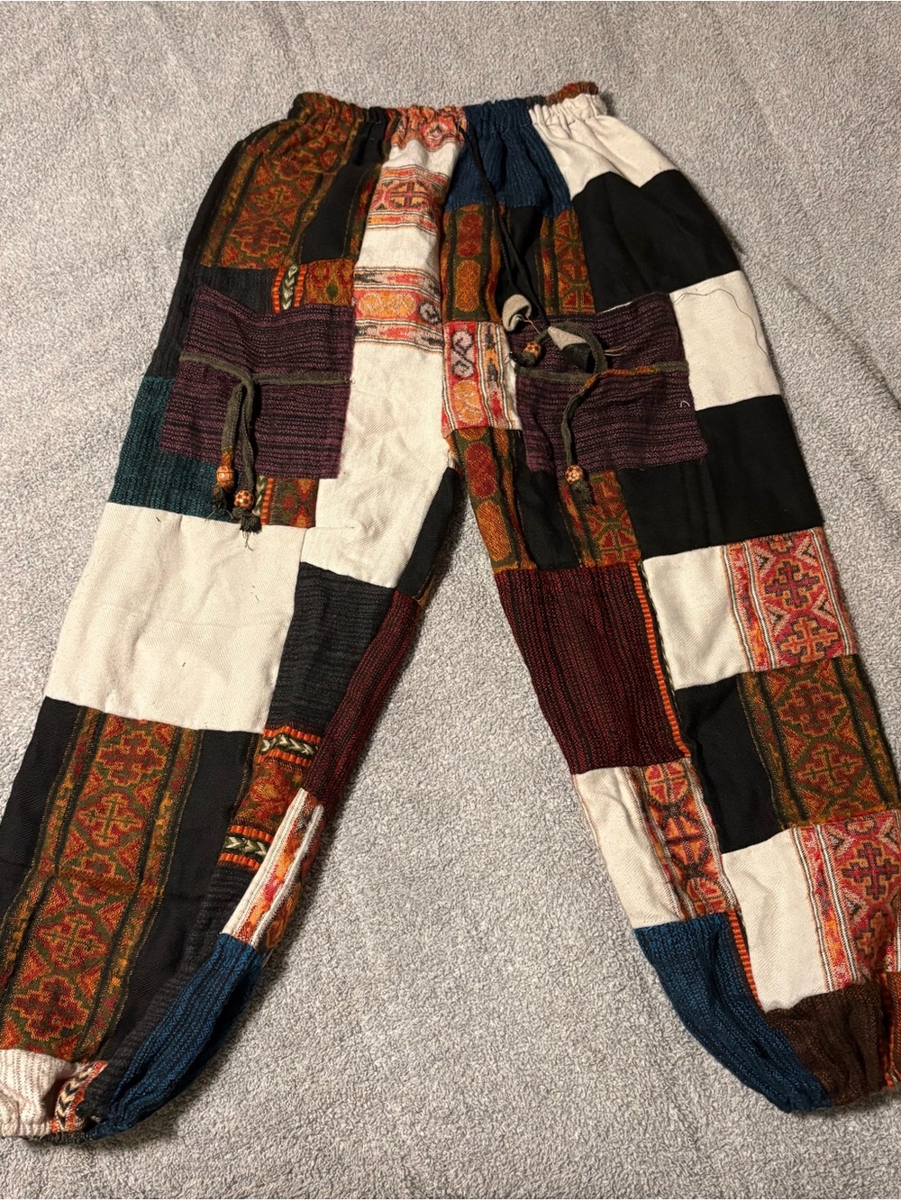Hand made Patchwork Ankle-Length Cropped joggers